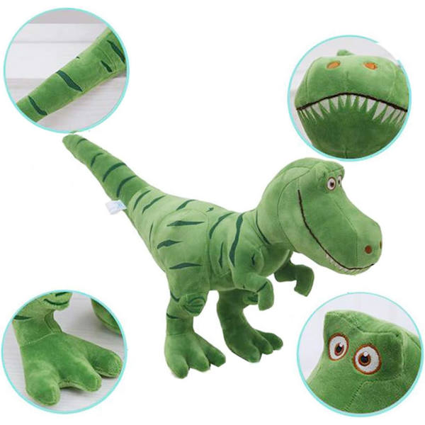 2 stk. Udstoppede Dinosaur Plys Dyr 3D Tegneserie Plys Legetøj T-Rex Tyran