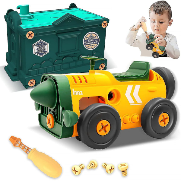 Bygg leksaker för barn, plocka isär retro leksaker bil med elmotorleksaker