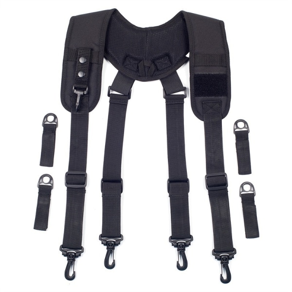 Verktøybelte - Heavy Duty Work Suspenders Verktøybelte Suspenders med Telefon Blyantspor Elektriker Arbeid Hengeplattform Verktøybelter Svart