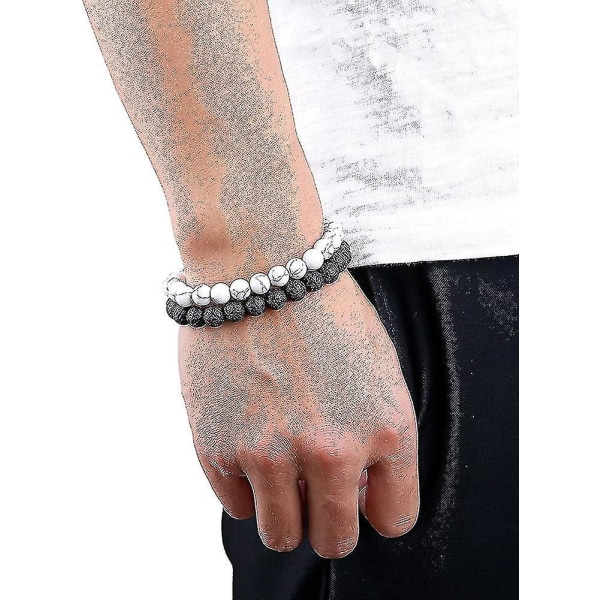 Korut 6 kpl luonnonkivi rannekorut miehille ja naisille Rannekoru Mala Elastinen 8mm