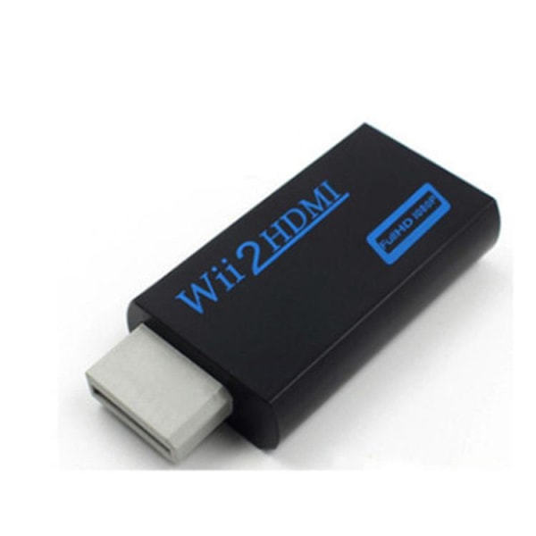 Wii till HDMI-adapter, Wii till HDMI-omvandlare med Full HD 1080p/720p videoutgång och 3,5 mm ljud, vit（svart）