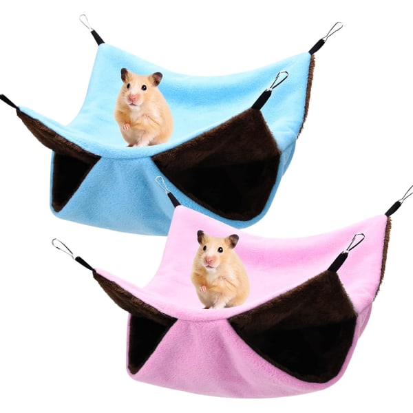 2 st marsvinshängmattor, råtthängmattor för bur, hamsterhängmatta,