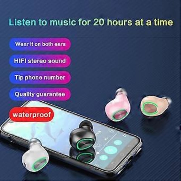 TWS Bluetooth -kuulokkeet, yksittäinen korvanappi, langattomat näkymättömät nappikuulokkeet urheiluun