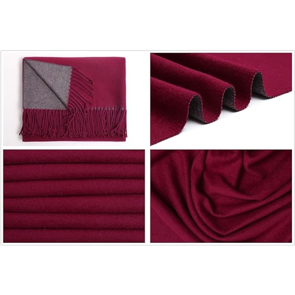 Vinterhalstørklæde Pashmina Sjal Wrap til Kvinder Lang Stor Varm Tyk