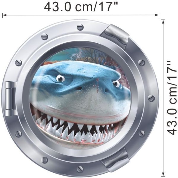 43cm*43cm Sukellusvene Merieläimet Hai Seinätarrat ja Seinämaalaukset W