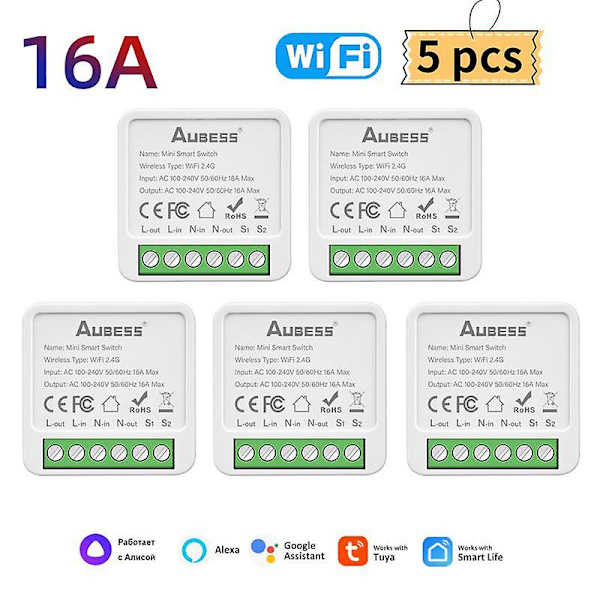Tuya Mini Wifi ja Zigbee kytkin Diy 2-tie ohjaus Ajastin rele Automaatio