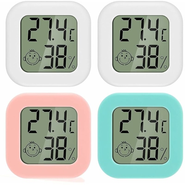 Mini LCD Digitalt Indendørs Termometer Hygrometer 4 Stk Thermo Hygro