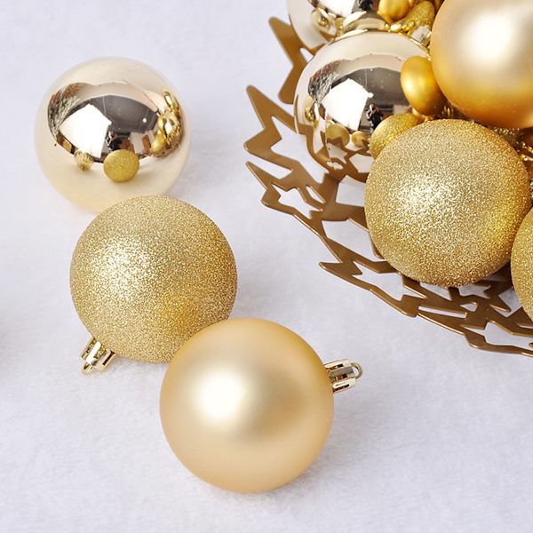 24 stycken gyllene julgranskulor 3 cm