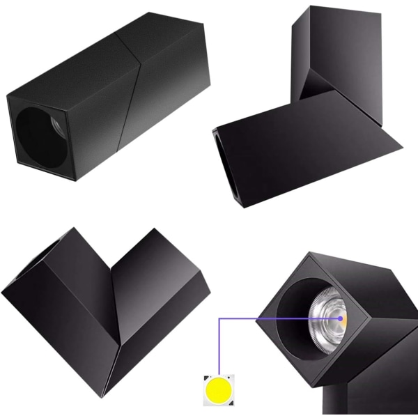 12W LED-downlight för tak, justerbar vinkel på lampkroppen,