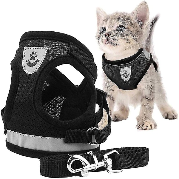 Cat Harness, Cat Harness Escape Proof（L Black）