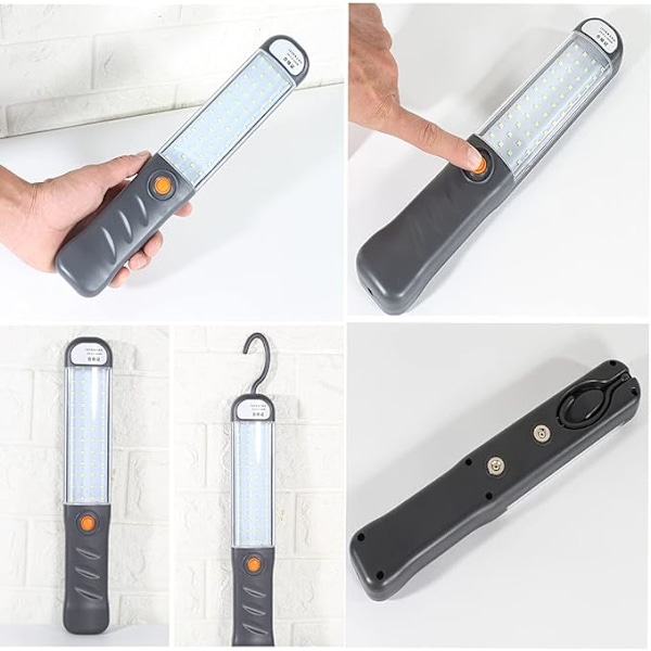 Genopladelig LED-arbejdslampe med 3 magnetiske tilstande LED