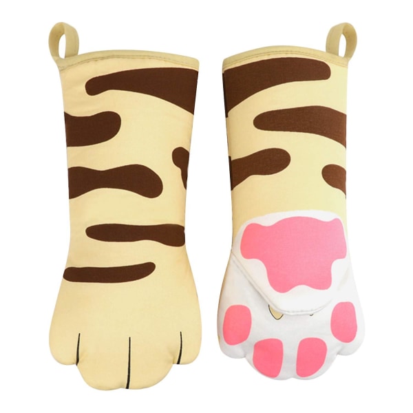 Stekeovnshansker Kitten Cat Paw Design Varmebestandige Stekeovnshansker Tykk Bomullsfor Kjøkken Baking Gryteklut Hansker Mikrobølgeovn