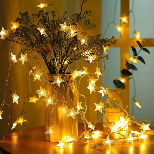 Indendørs Stjernelysstreng, 2 Pakker 6M 40 LED Julelys Batteri