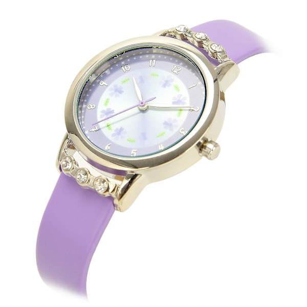 Flickor Klocka Mode Söt Kvarts Vattentät Armbandsur Present Till Barn Lila