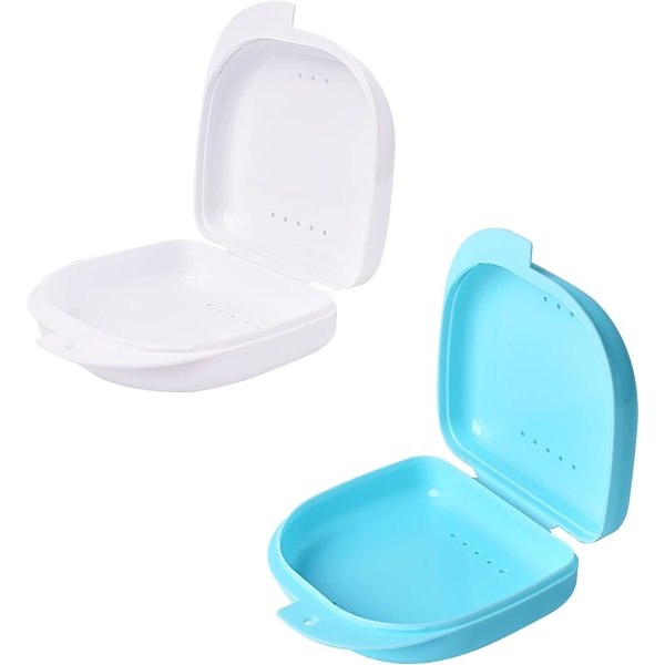 2 stk. proteseboks proteseholder delproteseboks (lys