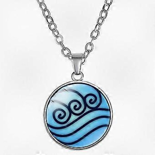 Suositun animaatiosarjan inspiroima elementtikaulakoru - Air Nomad ja Fire-Water riipuskorukokoelma Blue 2