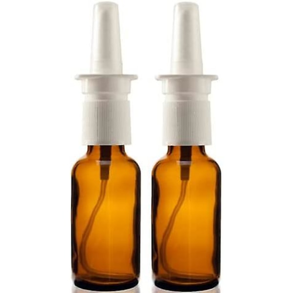 5 st 15 ml påfyllningsbar nässprayflaska i plast med findimmspruta (brun)