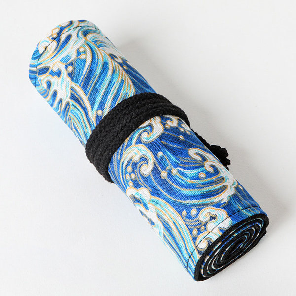 Japansk stil bomull og lin utskrift penn gardin stor kapasitet