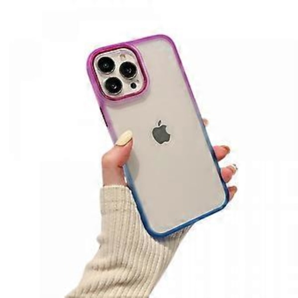 iPhone 13 Pro puhelinkuoren suunnittelu, [Ei kellastumista] Iskunkestävä suojapuhelinkuori, erittäin ohut, violetti+sininen