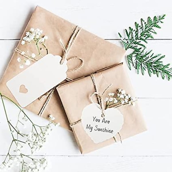 (200 st) Kraftpapper Presentlappar, Dekor för Hantverk och Bröllopsgåvor, Presentlapp, Diy-lapp och Etiketter