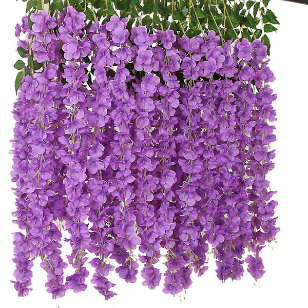12 kappaletta 3,7 jalkaa keinotekoinen wisteria roikkuva seppele kukkia silkki kukka pensas häät juhla koristelu vaaleanpunainen