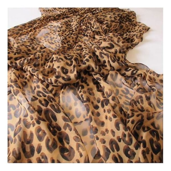 Damer Kvinnor Mode Djur Leopard Tryck Wraps Sjal Chiffon Sjal Stor Stola（Leopard1）