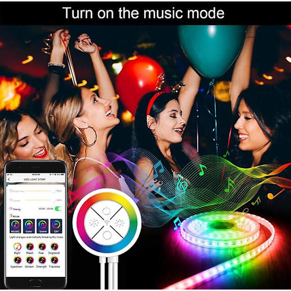 10m (LED-lys med Wifi Bluetooth-lys med magisk lys 5050 Wi