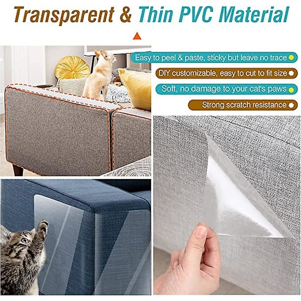 4 st Anti-Cat Scratch Furniture Protector, Soffa Skydd Från Husdjur Cat Scratch Deterrent Tape, 30*45cm（XL）
