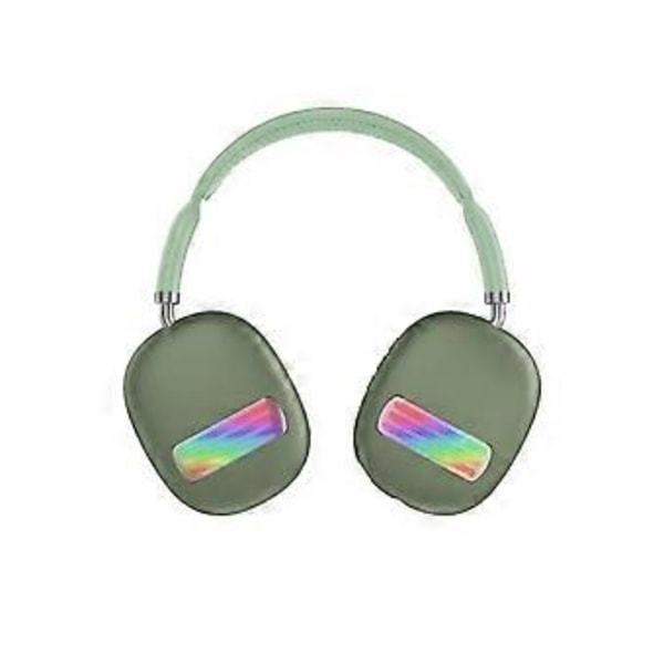 Lysande Bluetooth Gaming Hörlurar Trådlöst Over Ear Headset med Mikrofon - Grön