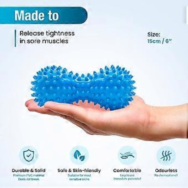 Hard piggete massasjeballrullesett - Perfekt for plantar fasciitt, triggerpunkt, dypvev, myofascial frigjøring
