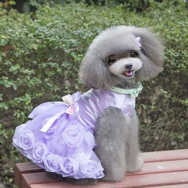 LILA L Hundklänning Lyxig valpkjol Hundkläder Prinsessklänning