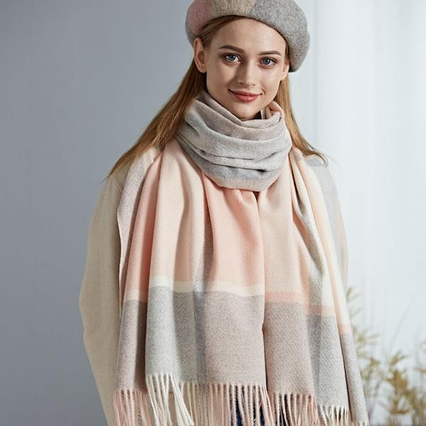 Ullhalsduk Dam Versatile Sjal Tjockad Kashmir Varm Halsband - Rosa