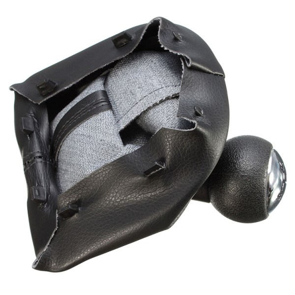 5 Trins Gearskifte Knob + Ægte Læder Støvkappe Gaiter Syet