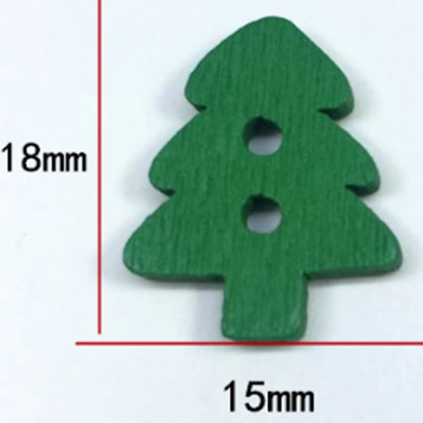 100 st färgglada julgrans knappar för handgjord DIY