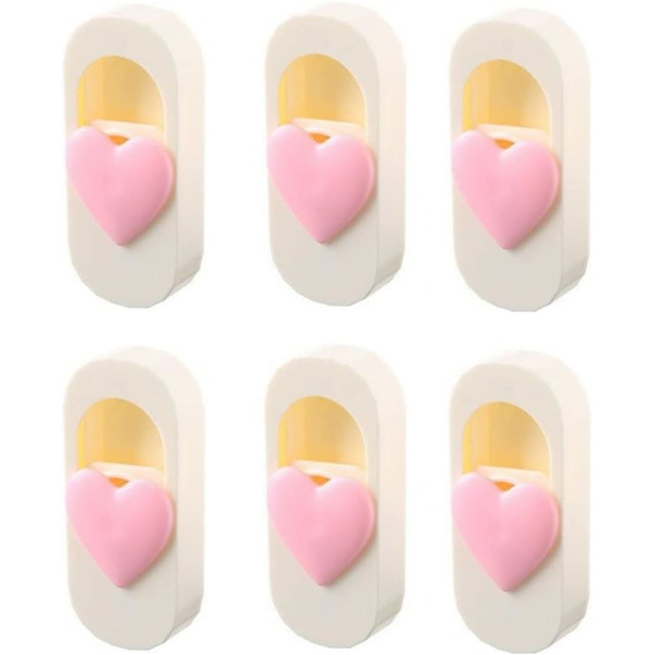 6 kpl Pink Style2 peittokiinnikettä Peittokiinnikkeet Sydän Anti-Run
