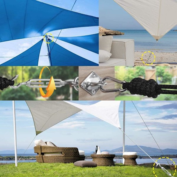 Monteringssats för skuggskydd - rostfritt stål skuggskydd för triangul