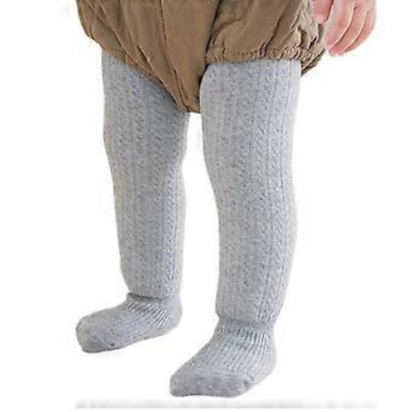 Babystrumpbyxor med elastiskt midjeband, varma tights för småbarn, vinterleggings för spädbarn, elastiska midjetights, andningsbara babykläder Grå M Gray M