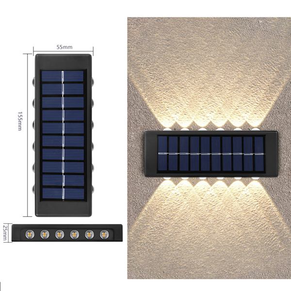 6-pack solcellslampor för utomhusbruk, 12 LED vattentäta solcellslampor