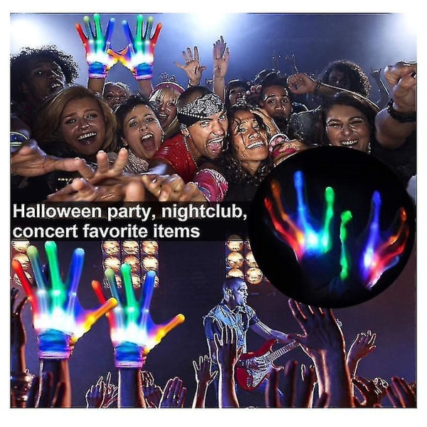 Led Light Up Handsker Multi Farver Tilstande Blinkende Handsker