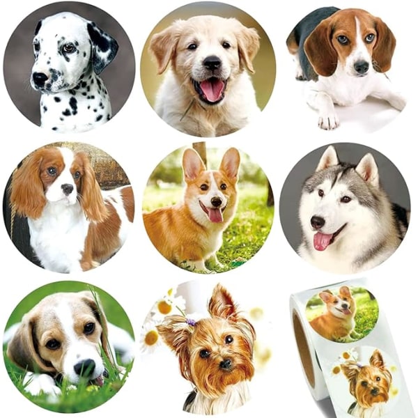 1.5" Dog Stickers for Kids Teachers, 500 Dog Puppy Stickers for T