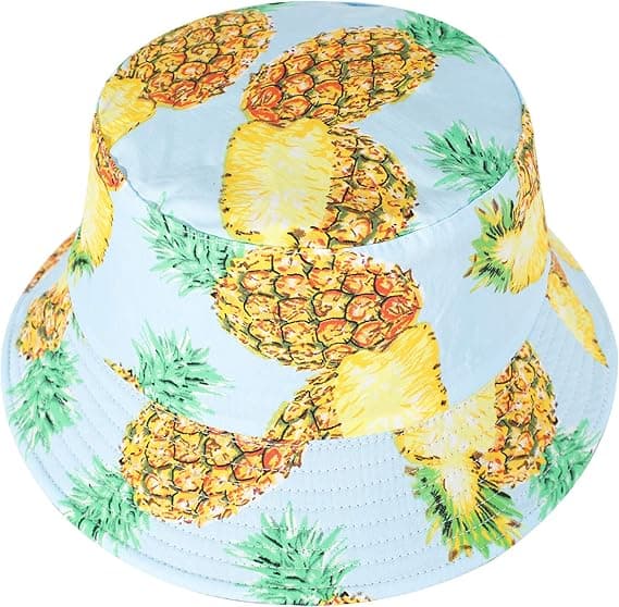Kvinde i fiskerhat (lysblå ananas)