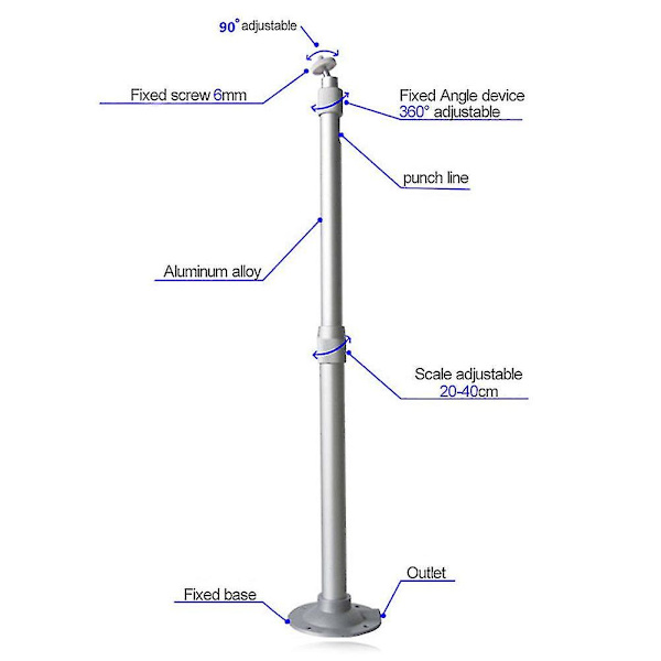 Universaali 20-40cm projektori katto-seinäteline alumiinikiinnike 15kg kantavuus