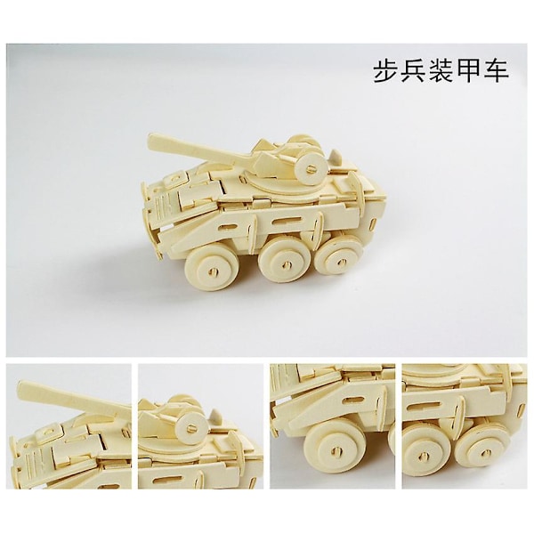 Woodcraft Construction Kits 3d Puinen Palapeli Puinen Malli Sarjat Lapsille Lelu（Panssaroitu auto）