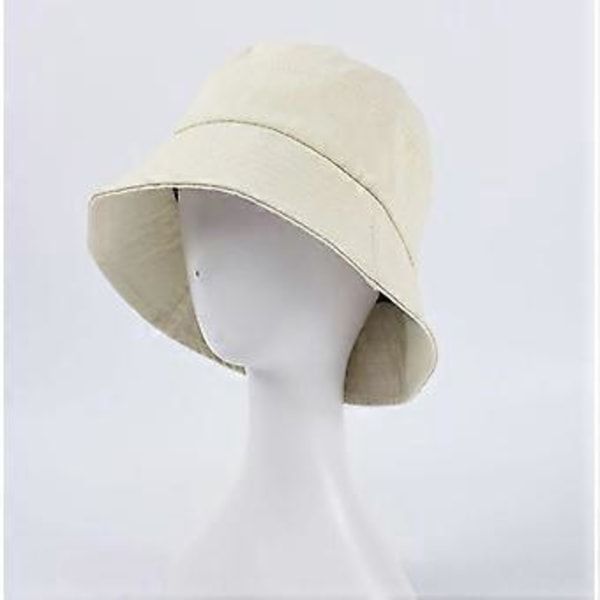 Ensfärgad Bucket Hat, Solhatt, Justerbar Solhatt, Tätt Vävd Cirkulär Struktur, Enkel och Trendig (Gul)