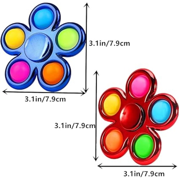 Anti-stress legetøj i metallook til børn og voksne (blå+rød)