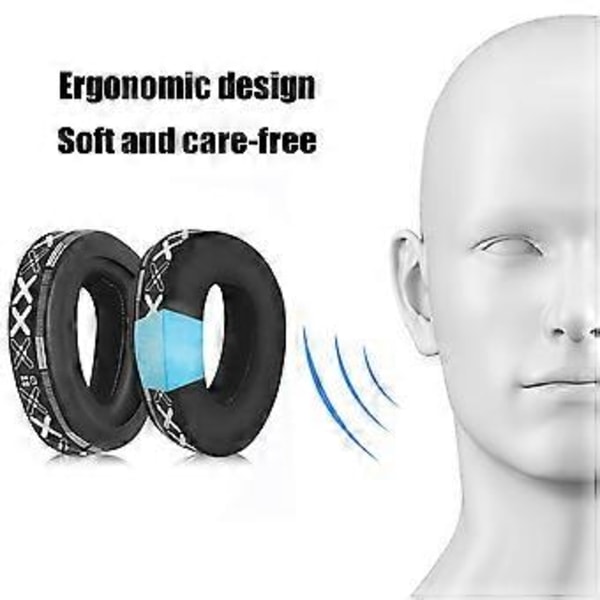 Bløde ørepuder i memoryskum til GSP300 301 302 303 350 370 hovedtelefoner. Ørepuder perfekte til musikentusiaster black and white prin