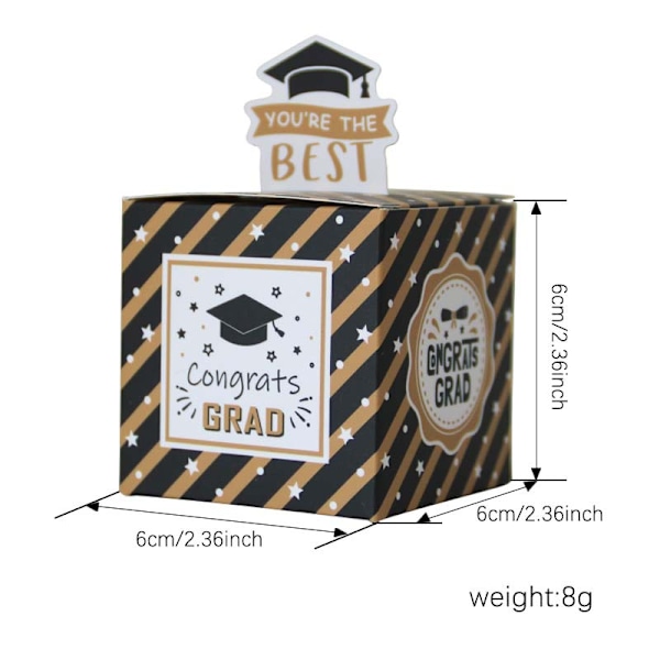 50 stk. Godteribokser for Graduation, Søtsaker, Gaveesker, Graduation Party Favors, Treats Boxes Red