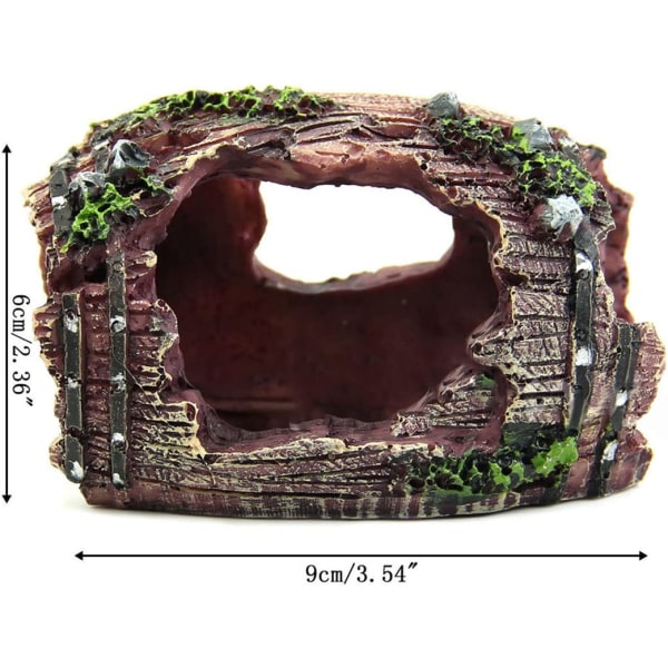 Harpiks Ikke-giftig Akvarium Ornament Brudt Tønde Hule Landskabspleje