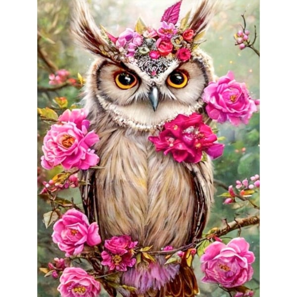 30*40 cmDiamond Painting Kit, Owl 5D DIY Diamond Painting Arts Craf