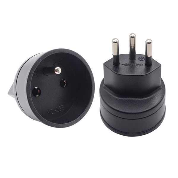 4 stk EU til Sveits/Liechtenstein 2-pin adapter DE/FR/IT/ES 3